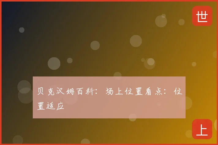 贝克汉姆百科：场上位置看点：位置适应